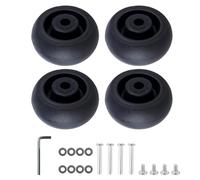 Lot de 4 roulettes pivotantes noires de 40 x 18 mm - Installation facile pour bagages de rechange
