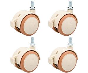 Lot de 4 roulettes pivotantes pour lits d'enfants, roulettes pour meubles en caoutchouc,double roue, roulettes silencieuses, pour meubles d'enfants, jardinières (M6)