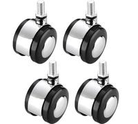 Lot de 4 roulettes pivotantes pour meubles - M8/M10 - Avec vis M8/M10 - Roulettes pivotantes à 360 ° - En caoutchouc - Pour fauteuil - 4 roulettes sans frein - Roulettes pour fauteuil (M8,50 mm)
