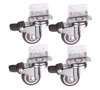 Lot de 4 roulettes pivotantes silencieuses en caoutchouc souple avec frein for lit bébé(4pcs wheels brake,1inch)