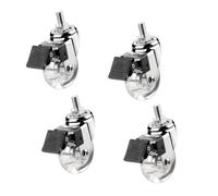 Lot de 4 roulettes pivotantes transparentes avec filetage M8/M10 - 35/50 mm - Petites roues en polyuréthane - Avec frein - Pour table basse, table d'appoint