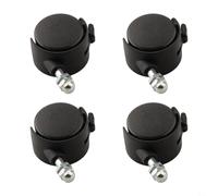 Lot de 4 roulettes pour chauffe-huile électriques - Roues de rechange - 40 x 30 mm - Diamètre de filetage de 8 mm - Accessoires de mobilité omnidirectionnels pour chauffages Pioneer - Plastique noir