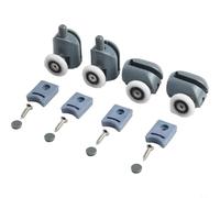 Lot de 4 roulettes pour écran de douche de 23 mm de diamètre pour portes en verre - Glissières réglables - Convient pour 4 à 6 mm d'épaisseur - Blocs de collision inclus