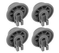 Lot de 4 Roulettes pour Lave Vaisselle, Roues Rechange Panier Inférieur en Plastique Gris, Roulette pour Panier Inférieur Remplacement, Compatibles avec Bosch Siemens Neff Beko