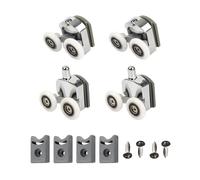 Lot de 4 roulettes pour porte de douche en verre - Hauteur réglable - Double pour le haut et le bas - Convient à tous les types de salles de bain - 23 mm