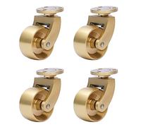 Lot de 4 roulettes universelles en laiton antique, roues pivotantes à 360 degrés, 6 x 2,8 x 5,2 cm