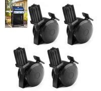 Lot de 4 roulettes verrouillables 70360 et insert compatibles avec Weber Spirit Series 2009-2012, Genesis 300 Series 2007-2016 et Summit Grill 2007-2011 (diamètre de la roulette : 6,3 cm, longueur de