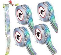 Lot de 4 rubans adhésifs anti-oiseaux, 1,2 x 100 m pour éloigner les oiseaux à l'extérieur, ruban adhésif double face pour effrayer les oies, pigeon, canard, pic, pour l'extérieur, la maison, le