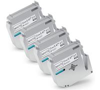 Lot de 4 rubans adhésifs M-K231 M de 12 mm compatibles avec les rubans d'étiquettes Brother M-K231s - Noir sur blanc - 1,2 cm - Pour P Touch PT-M95 PT95 PT65 PT-65 PT70 PT85 PT90