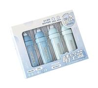 Lot de 4 rubans correcteurs beiges avec design ergonomique Bleu | Recyclable avec des matériaux respectueux de l'environnement, confort ergonomique, écriture lisse pour une utilisation au