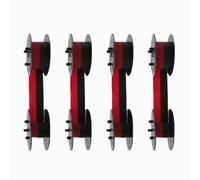 Lot de 4 Rubans Encreurs pour Calculatrice, Rouge/Noir, pour Machine à écrire, pour Calculatrice EL-2196BL, pour MP11DX, pour Calculatrice Porelon 11216