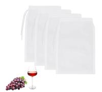 Lot de 4 Sac a Lait Vegetal,20x30cm Réutilisables Alimentaire - nylon - Avec Cordon de Serrage - Cheese Cloth Pour Fromage,Jus de fruits,Café,Jus de Légumes, alimentaire