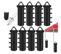 Lot de 4 Sac Lestage Tonnelle 50 x 15 cm, Oxford 800D Lestage Tonnelle, Pelle comprise, pour pavillon, Sacs de Sable pour lestages Jardin tentes de Plage - Noir