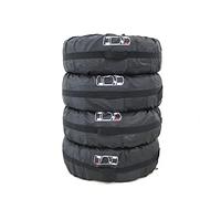 Lot de 4 sacoches imperméables pour vélo Sun, Black Belt L, B | Portable pour le soleil, housse de protection étanche pour pneus de secours, protection de roue universelle pour camping-car