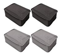 Lot de 4 sacs à chaussures de voyage pliables étanches à la poussière avec fermeture éclair pour homme ou femme pour un usage quotidien (noir, gris), gris, 21×11×30cm, Moderne