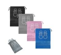 Lot de 4 Sacs à Chaussures de Voyage pour Femme, Sacs à Chaussures avec Cordon de Serrage imperméables et Anti-poussière avec fenêtre Transparente pour Une Utilisation Quotidienne et Les Voyages