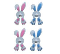 Lot de 4 sacs à couverts de poche en forme de lapin pour Pâques et argenterie
