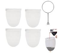 Lot de 4 sacs à lait de noix bio lavables et 1 support, réutilisable, convient pour le lait de noix, le lait d'avoine, le jus, le lait de soja, le café, le jus de légumes.