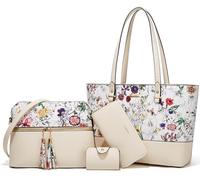 Lot de 4 sacs à main en cuir synthétique avec poignée supérieure