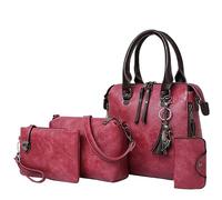Lot de 4 sacs à main tendance pour femme - Sac à main - Sac à main - Sac à bandoulière - Anse sur le dessus - Ensemble de 4 sacs de conte de fées des frères, RD2, Taille unique