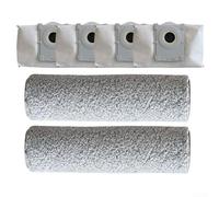 Lot de 4 sacs à poussière et brosses à franges compatibles avec Ecovacs pour deebot X9 Pro pour omni X11 T80s - 4 sacs de charbon actif plus 2 rouleaux absorbants