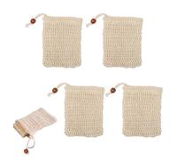 Lot de 4 sacs à savon solides avec étiquettes colorées pour distinguer les sachets de savon - Extra grands pour shampooing solide, sac de douche, sac en filet, sac à savon de voyage