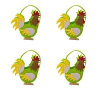 Lot de 4 sacs cadeaux portables en forme de poulet de Pâques élégants pour les fêtes et un usage quotidien pour la chasse aux œufs