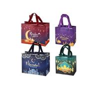 Lot De 4 Sacs Cadeaux Ramadan Mubarak En Tissu Non-Tissé - 2 Tailles - Décoration Pour Fêtes De L'aïd Et Kareem