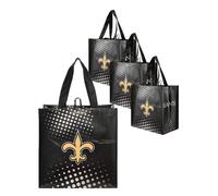 Lot de 4 sacs de courses réutilisables FOCO New Orleans Saints NFL Couleur de l'équipe Taille unique