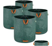 Lot de 4 Sacs de Jardin 500L - Robustes et Hydrofuges - Capacité de Charge 50kg - Vert