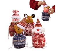 Lot de 4 sacs de Noël avec cordon de serrage - Biscuits de Noël - Pour la , les amis, les voisins, les collègues, les