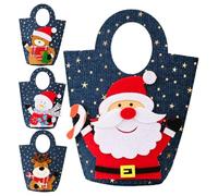 Lot de 4 sacs de Noël pour bonbons de style denim
