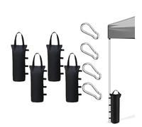 Lot de 4 sacs de sable pour tonnelle Oxford 800D - 50 x 13 cm - Noir