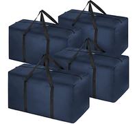 Lot de 4 sacs de voyage extra larges de 110 L, pliables et imperméables en tissu Oxford 600D pour homme et femme, boîtes de déménagement solides pour maison, sacs de bagages, noir foncé, XL, Voyage