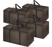 Lot de 4 sacs de voyage extra larges de 110 L, pliables et imperméables en tissu Oxford 600D pour homme et femme, boîtes de déménagement solides pour maison, sacs de bagages, marron, XL, Voyage