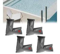 Lot de 4 sacs d'eau de piscine en forme de L en PVC très résistants pour la prévention des débris et de la couverture d'hiver pour piscines creusées, bleu et noir