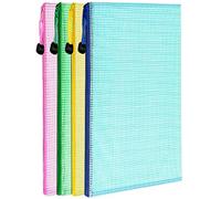 Lot de 4 sacs en maille à fermeture éclair, 33,5 x 23,4 cm avec fermeture éclair sécurisée - Idéal pour ranger des jouets, des puzzles, des jeux de société, des essentiels de voyage, des documents et