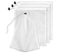 Lot de 4 Sacs en Maille de Rechange pour aspirateur Piscine, Filet Fin pour aspirateur Feuilles de Piscine avec Cordon Verrouillage, Sac filtrant pour aspirateur de Piscine, Sac de Nettoyage