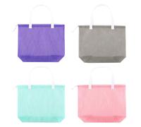 Lot de 4 sacs fourre-tout r utilisables en maille Hsmyank, sacs de plage en maille avec cordon de serrage pour jouets, voyage, pique-nique ou piscine