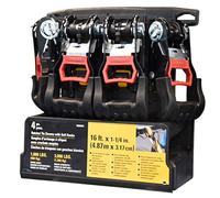 Lot DE 4 Sangles D' ARRIMAGE A CLIQUET Caterpillar avec Crochets