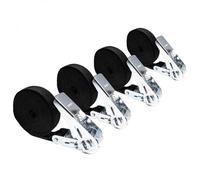 Lot de 4 sangles d'arrimage à cliquet - 25 mm x 5 m - Noir - Linxor