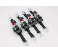 Lot de 4 Sangles d'arrimage automatiques avec Crochet Pointu - 1,8 m x 25 mm - 300/600 daN