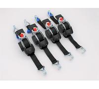 Lot de 4 Sangles d'arrimage automatiques avec Crochet Pointu 3 m x 25 mm 300/600 daN
