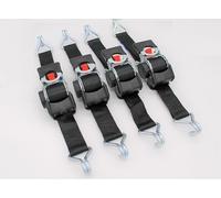 Lot de 4 Sangles d'arrimage automatiques avec Crochet Pointu 3 m x 50 mm 750/1500 daN