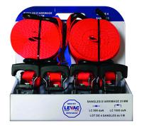Lot de 4 sangles d'arrimage extérieur polyester - LEVAC - 4552E05