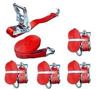 Lot de 4 sangles d'arrimage professionnelles à cliquet 2000 kg 4 m 1000 kg 1t 2t 2 pièces Sangles d'arrimage professionnelles DIN EN 12195-2