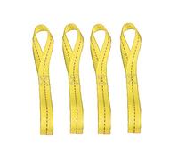 Lot de 4 sangles d'arrimage souples et robustes pour moto, 2,5 x 40 cm, capacité de charge de 800 kg pour VTT, UTV, motos, scooters, camping, escalade, fixations à suspendre - Jaune