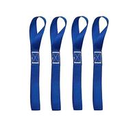 Lot de 4 sangles d'arrimage souples et robustes pour moto, 2,5 x 40 cm, capacité de charge de 800 kg pour VTT, UTV, motos, scooters, camping, escalade, fixations à suspendre - Bleu