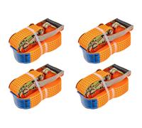 UNITRAILER Kit de 4 Sangles d'arrimage avec tendeur à cliquet 10m 50mm 5t Orange lot Professionnel pour Transport sécurisé de Charges Lourdes sur remorque Camion et Poids Lourd