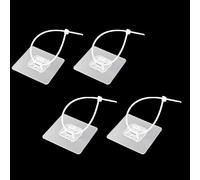 Lot de 4 sangles de meubles anti-basculement - Sans perçage - Auto-adhésives - Pour bibliothèque, armoire, commode - 6 x 6 cm